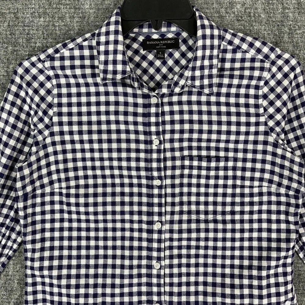 Banana Republic Plaid Shirt‎ Mens Small Soft Wash Button Down Business Casual